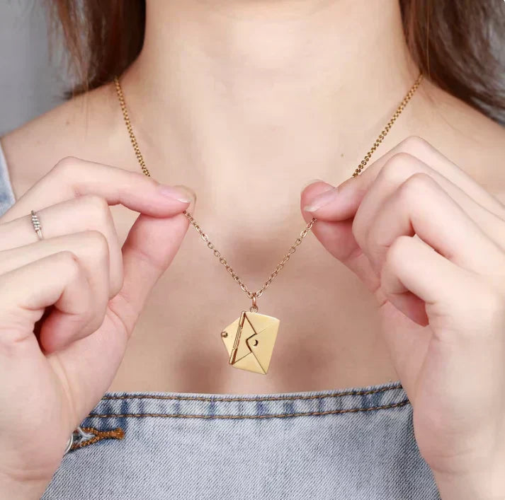 KRIAV™   - ENVELOPE LOVE LETTER PENDANT NECKLACE